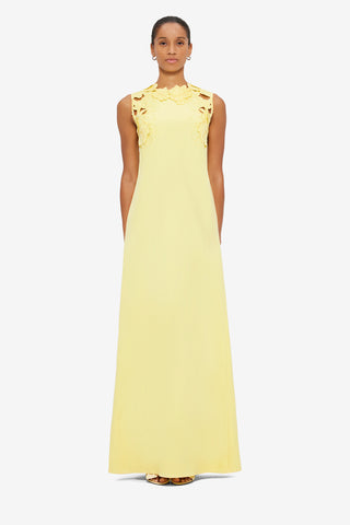 Exclusive LEO LIN Solene Appliqué Maxi Dress - Sorbet Yellow