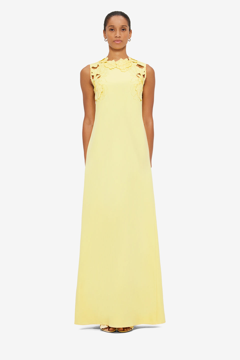 Exclusive LEO LIN Solene Appliqué Maxi Dress - Sorbet Yellow