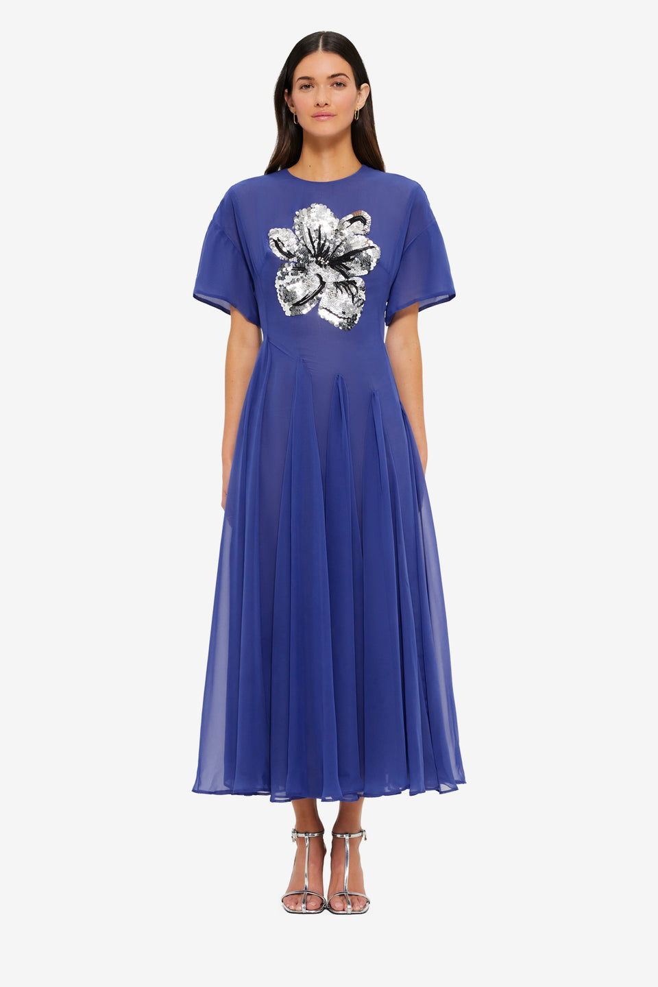 Exclusive LEO LIN Desiree Embellished Midi Dress - Sapphire