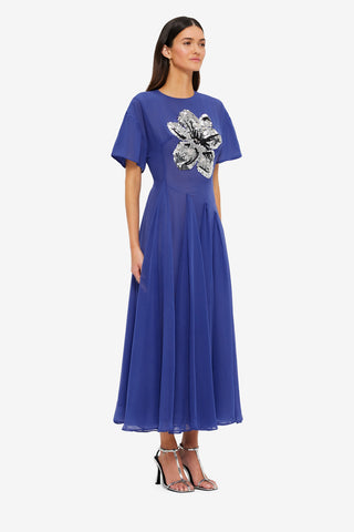 Exclusive LEO LIN Desiree Embellished Midi Dress - Sapphire