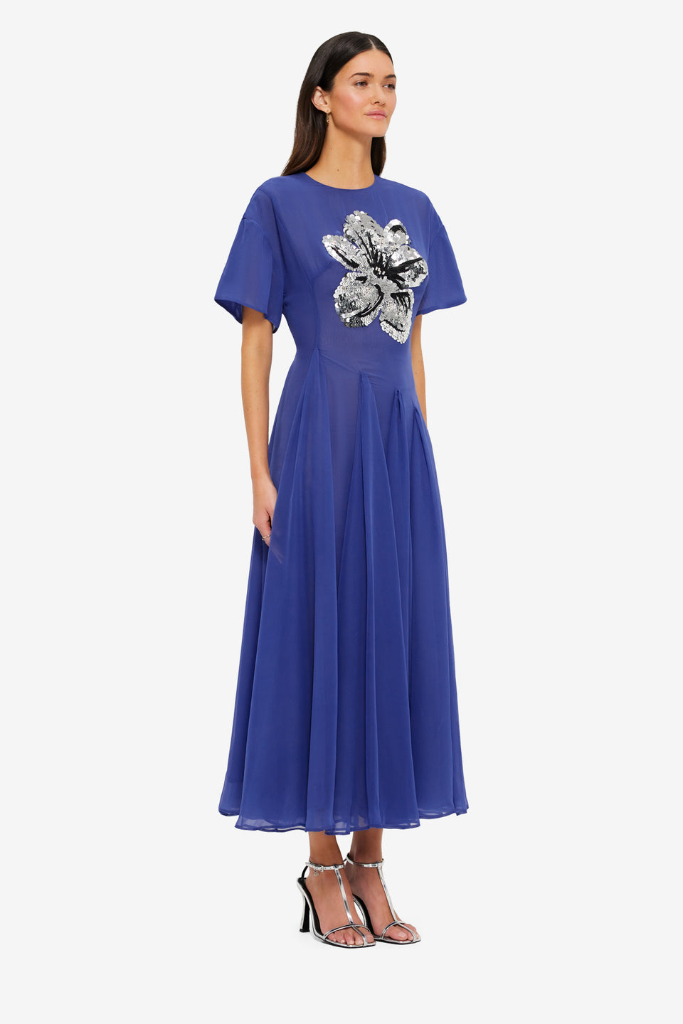 Exclusive LEO LIN Desiree Embellished Midi Dress - Sapphire