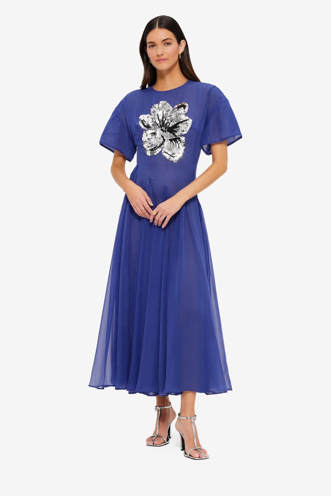 sapphire blue midi dress Boden Women's Delphine Midi Sleeveless Dress in Blue
