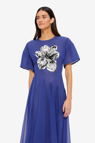 Exclusive LEO LIN Desiree Embellished Midi Dress - Sapphire