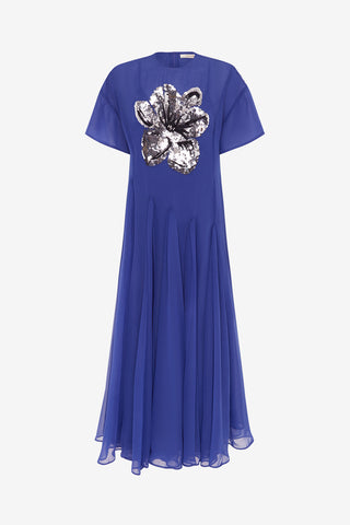 Exclusive LEO LIN Desiree Embellished Midi Dress - Sapphire
