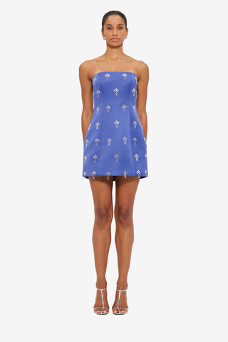 Exclusive LEO LIN Roselle Embellished Bustier Mini Dress - Sapphire