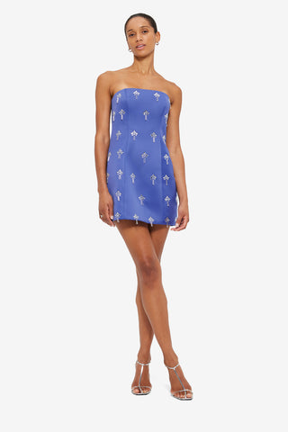 Exclusive LEO LIN Roselle Embellished Bustier Mini Dress - Sapphire
