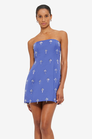 Exclusive LEO LIN Roselle Embellished Bustier Mini Dress - Sapphire