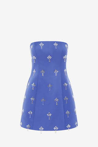 Exclusive LEO LIN Roselle Embellished Bustier Mini Dress - Sapphire