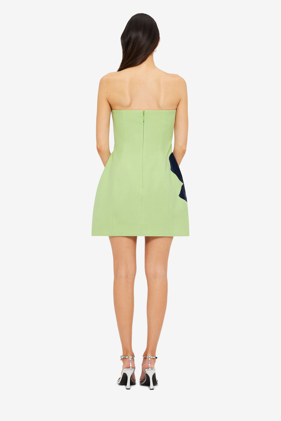Exclusive LEO LIN Roselle Embroidered Bustier Mini Dress - Hibiscus in Matcha