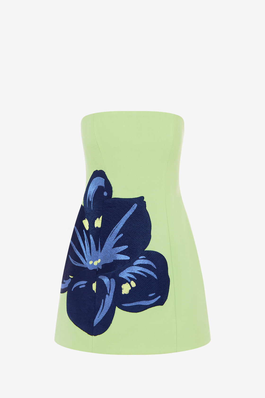 Exclusive LEO LIN Roselle Embroidered Bustier Mini Dress - Hibiscus in Matcha