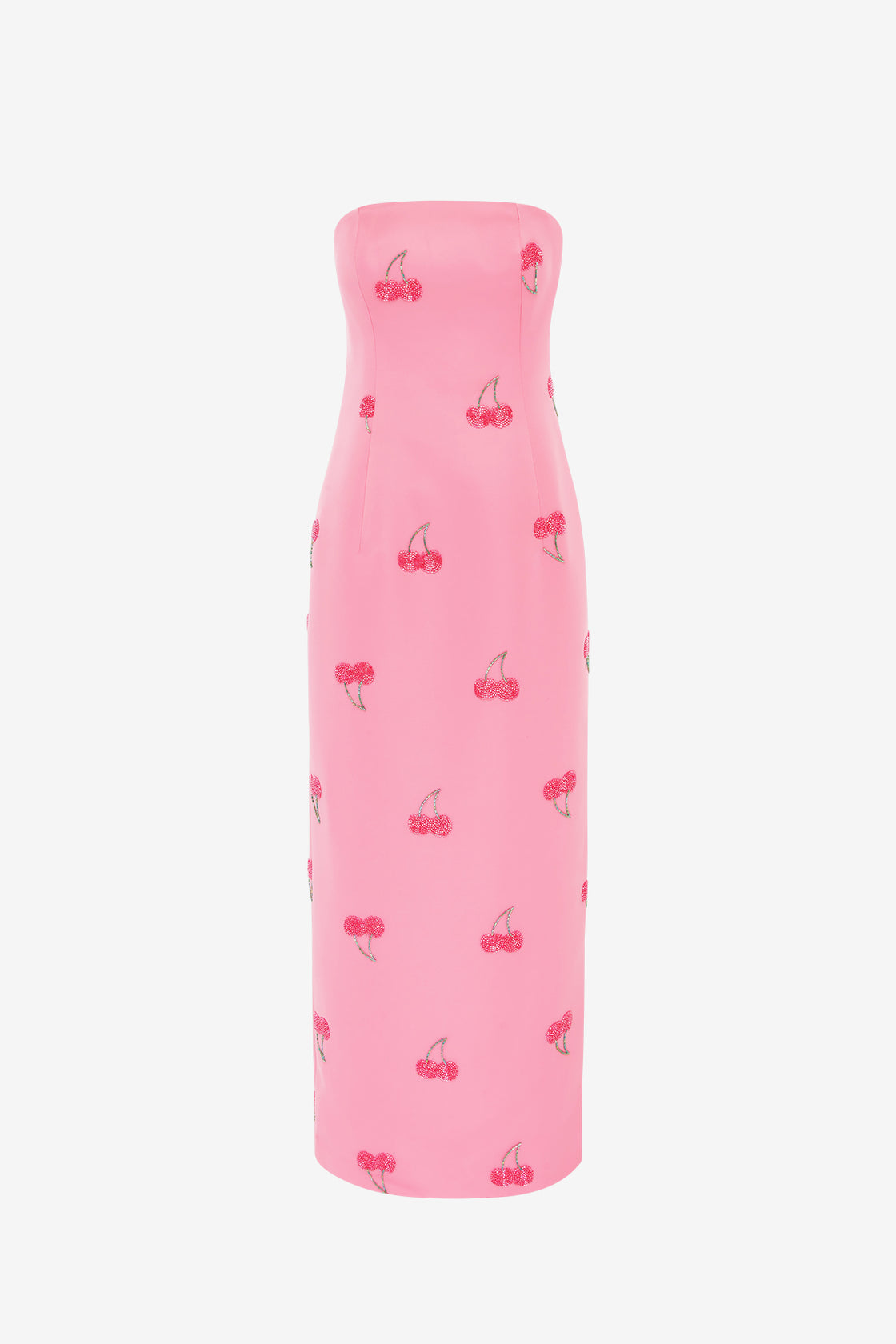 Exclusive LEO LIN Rayna Embellished Bustier Maxi Dress - Pink Cherry Beading