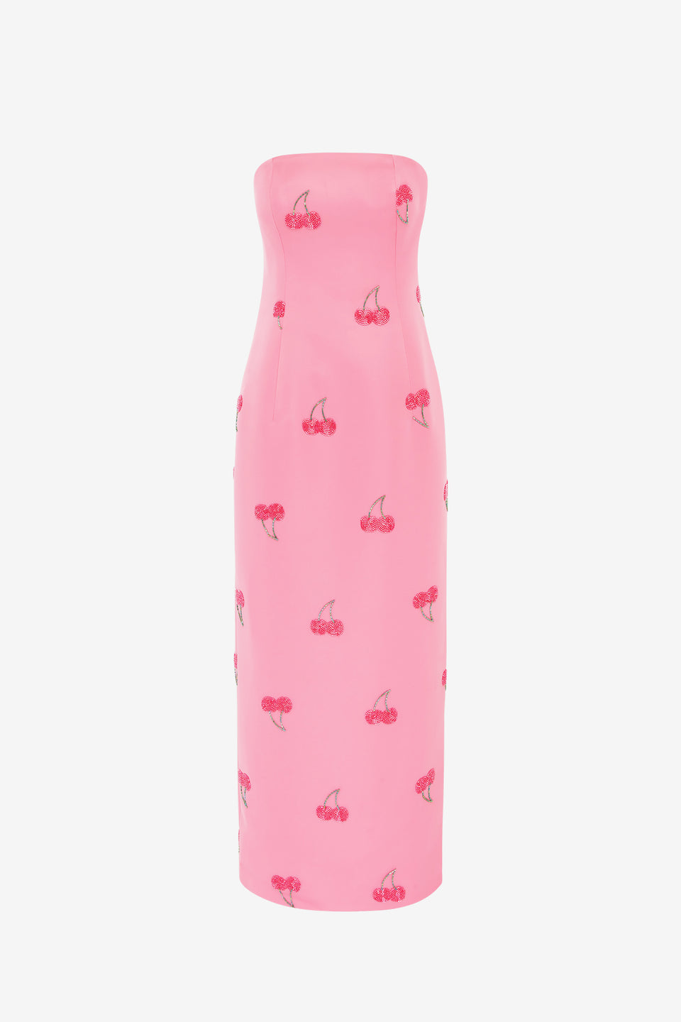 Exclusive LEO LIN Rayna Embellished Bustier Maxi Dress - Pink Cherry Beading