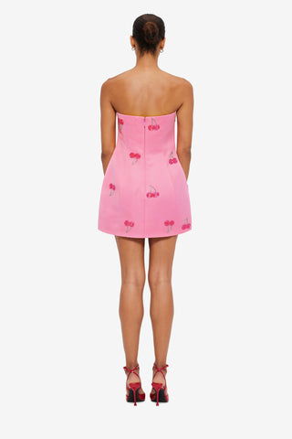 Exclusive LEO LIN Roselle Embellished Bustier Mini Dress - Pink Cherry Beading