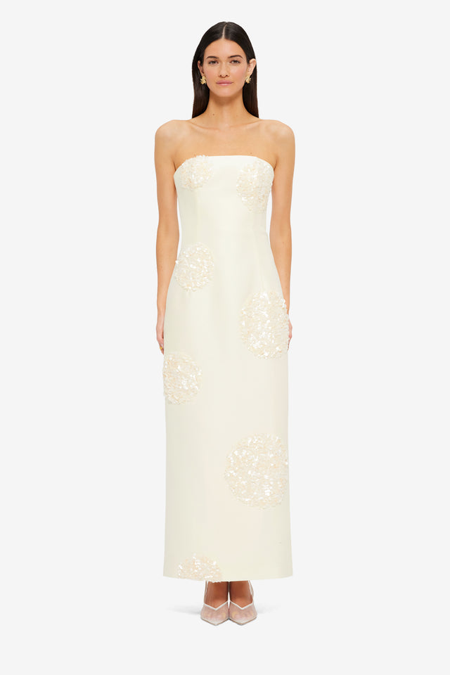 Exclusive LEO LIN Rayna Embellished Bustier Maxi Dress - Cream