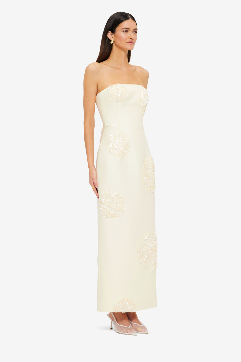 Exclusive LEO LIN Rayna Embellished Bustier Maxi Dress - Cream