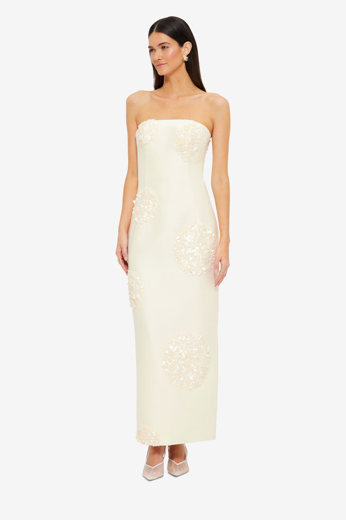 Exclusive LEO LIN Rayna Embellished Bustier Maxi Dress - Cream