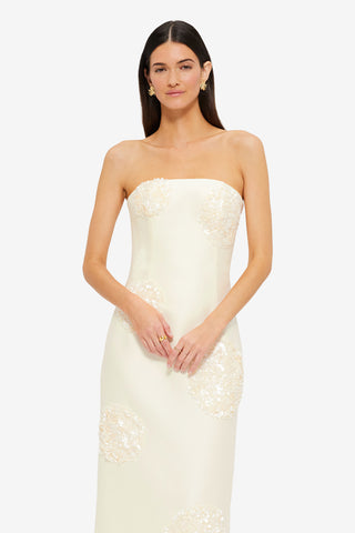 Exclusive LEO LIN Rayna Embellished Bustier Maxi Dress - Cream