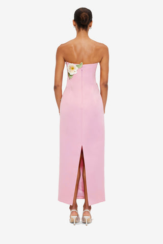 Rayna Appliqu Floral Bustier Maxi Dress - Camelia Print LEO LIN Rayna Appliqu Floral Bustier Maxi Dress - Camelia Print LEO LIN