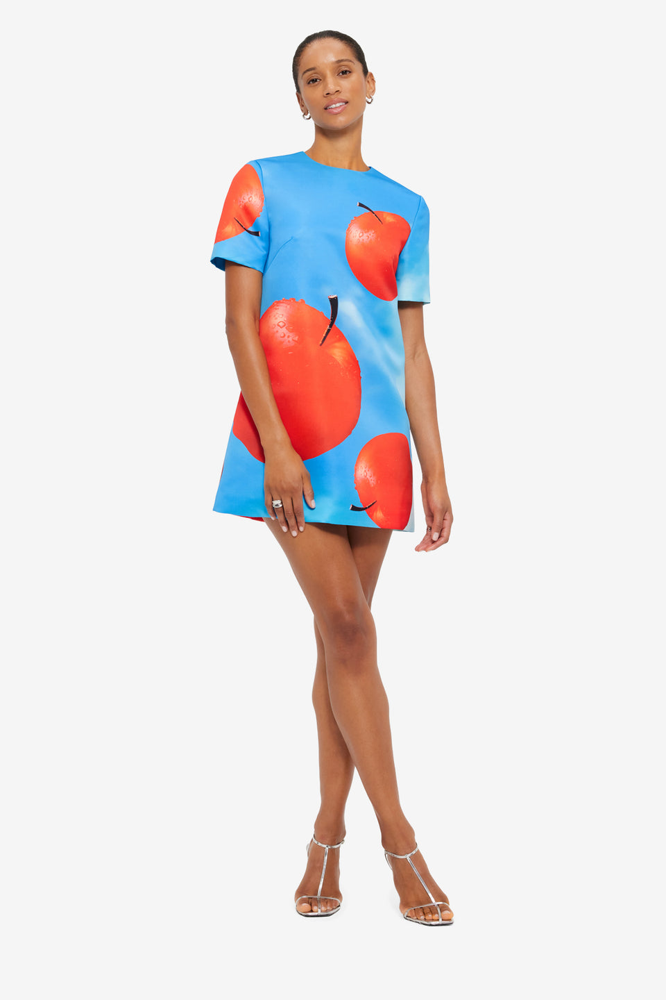 Exclusive LEO LIN Alexa T-Shirt Mini Dress - Apple Print