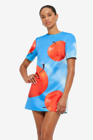 Exclusive LEO LIN Alexa T-Shirt Mini Dress - Apple Print