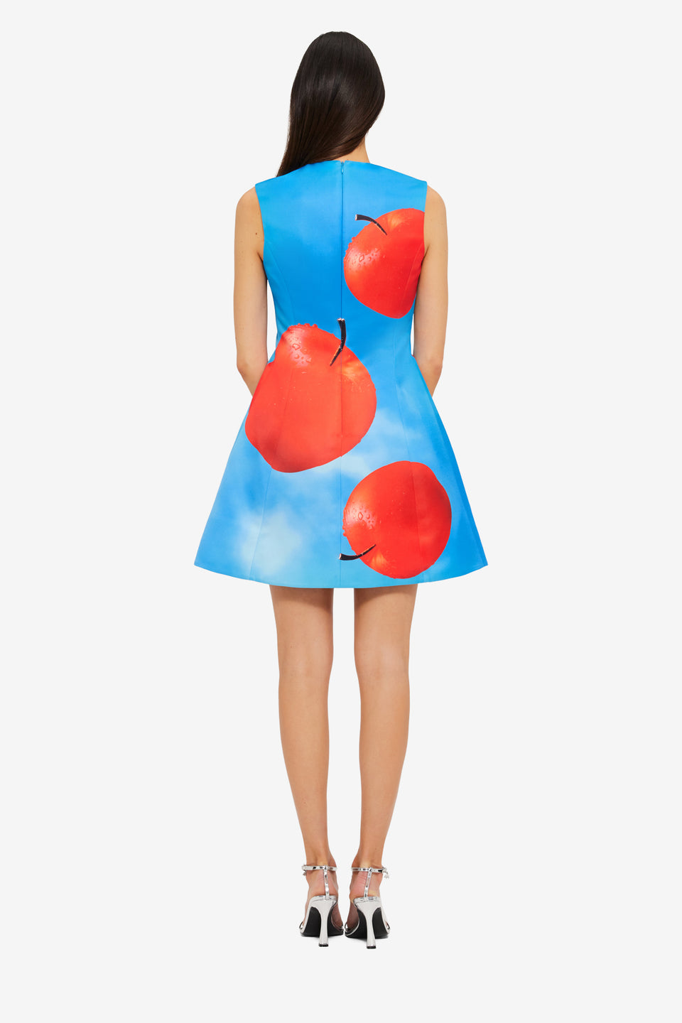 Exclusive LEO LIN Briana V Neck Mini Dress - Apple Print