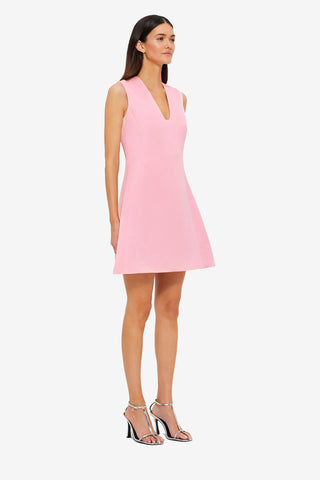 Exclusive LEO LIN Briana V Neck Mini Dress - Flamingo