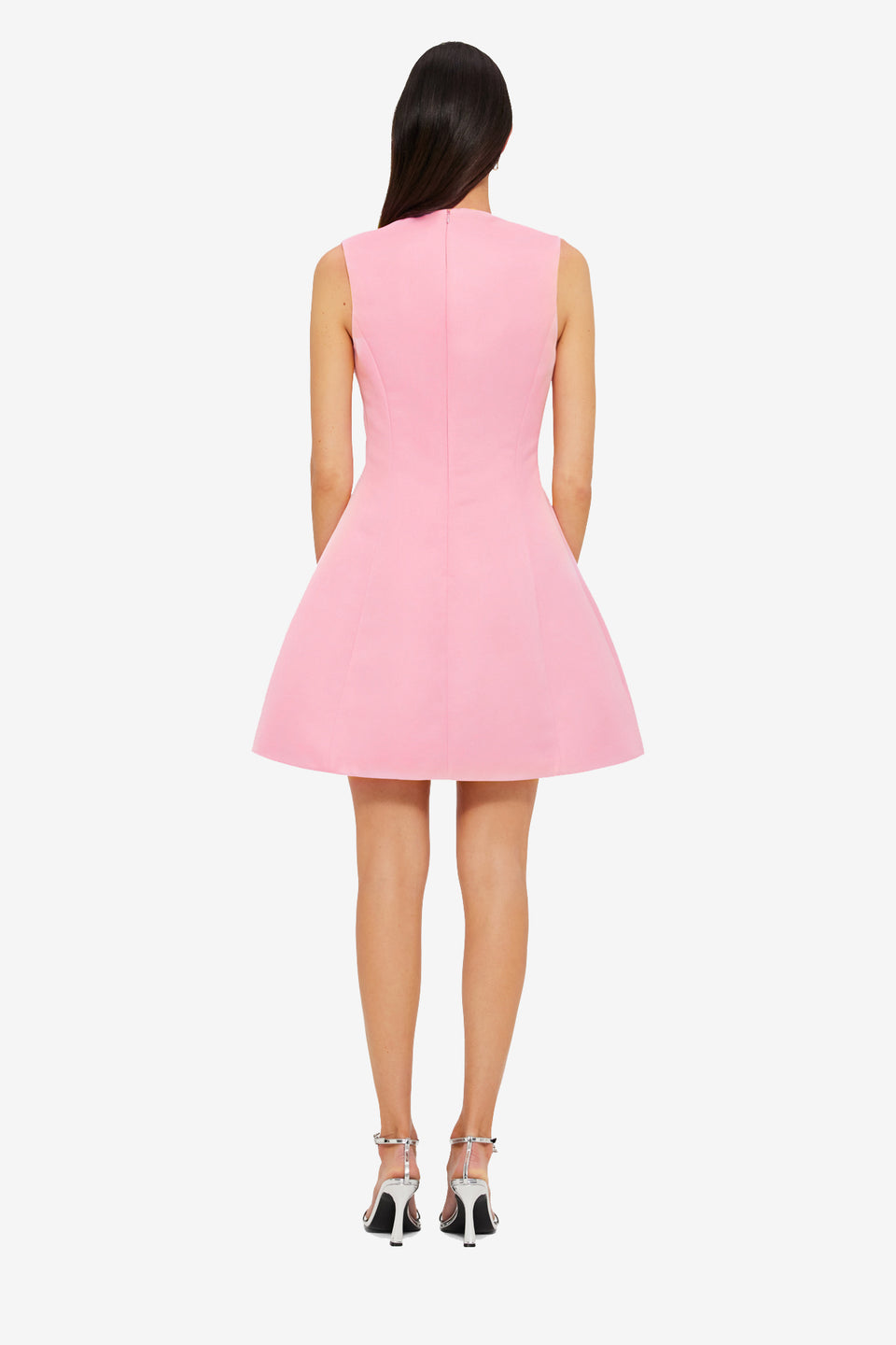 Exclusive LEO LIN Briana V Neck Mini Dress - Flamingo