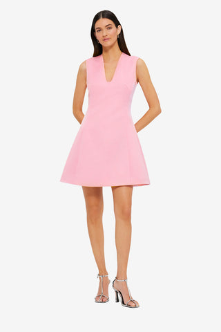 Exclusive LEO LIN Briana V Neck Mini Dress - Flamingo