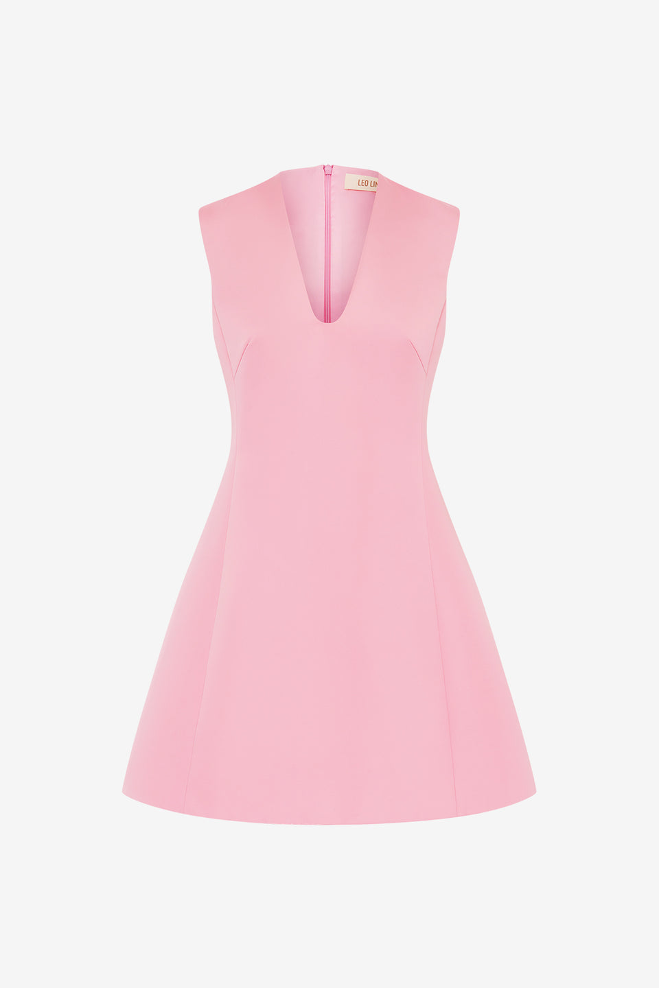 Exclusive LEO LIN Briana V Neck Mini Dress - Flamingo