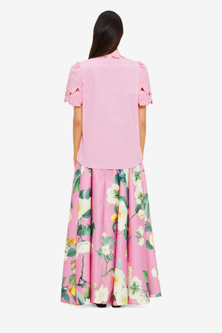 Exclusive LEO LIN Amelie Appliqué Shirt Top - Flamingo