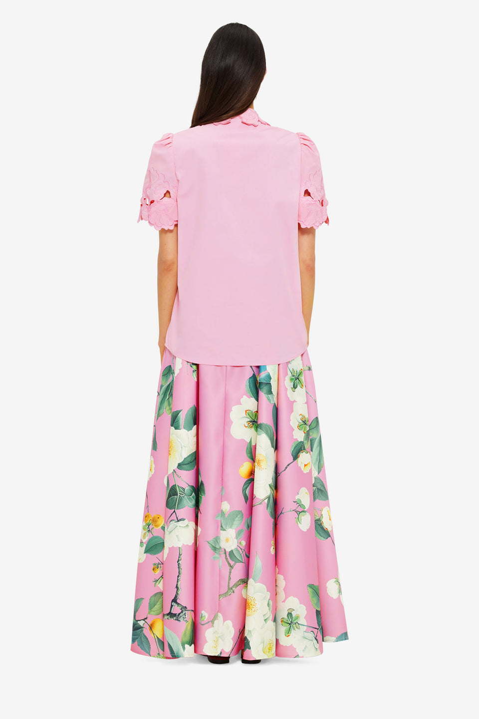 Exclusive LEO LIN Amelie Appliqué Shirt Top - Flamingo