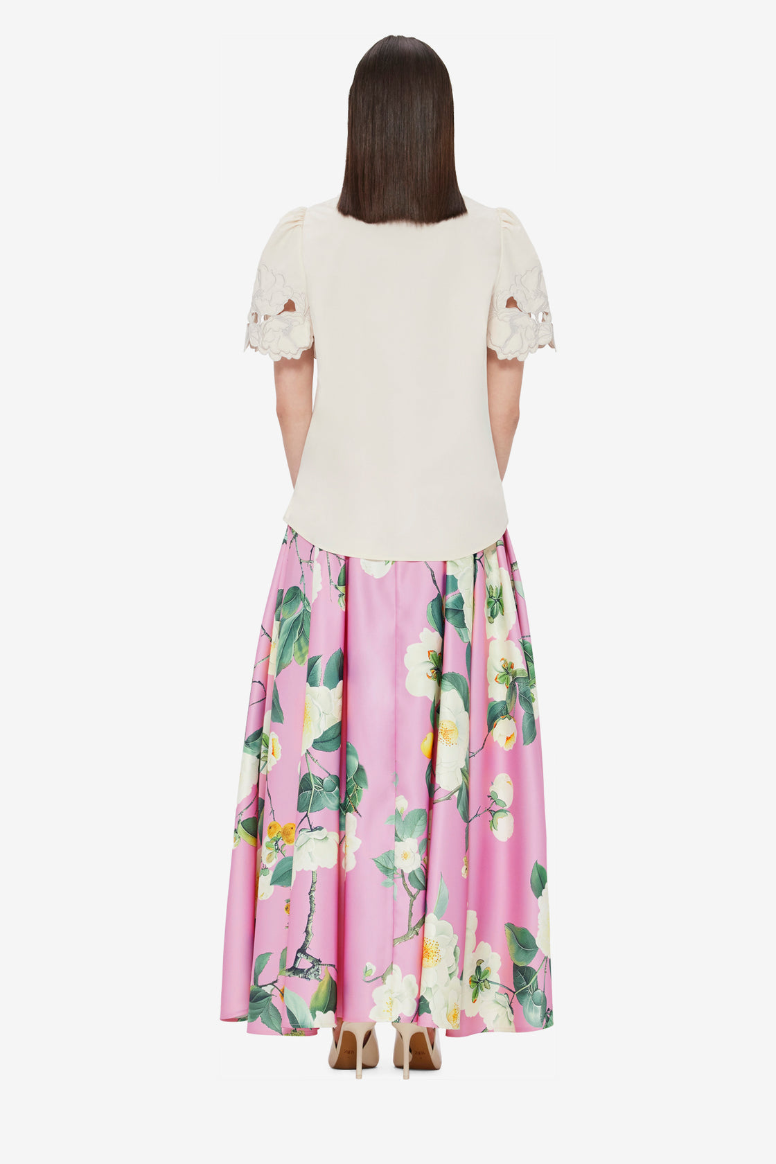 Exclusive LEO LIN Amelie Appliqué Shirt Top - Snow