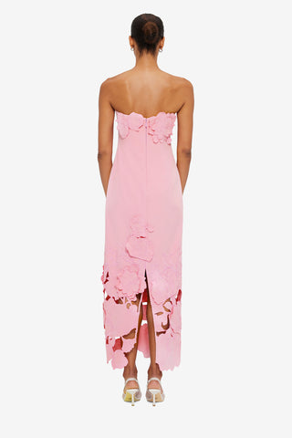 Exclusive LEO LIN Rayna Appliqué Bustier Maxi Dress - Flamingo