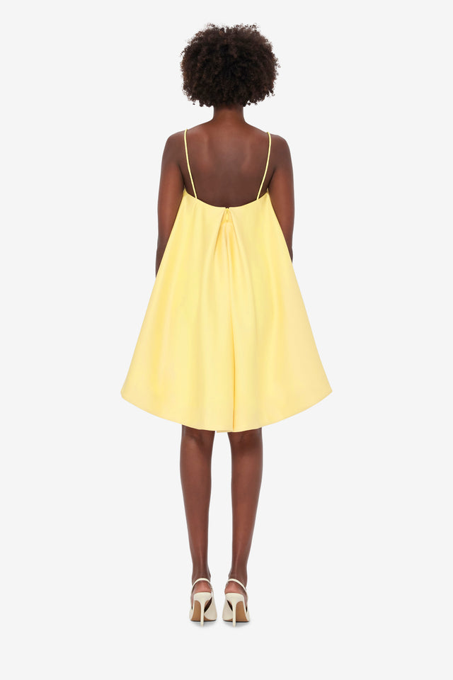 Exclusive LEO LIN Felicia Appliqué Floral Mini Dress in Sorbet Yellow