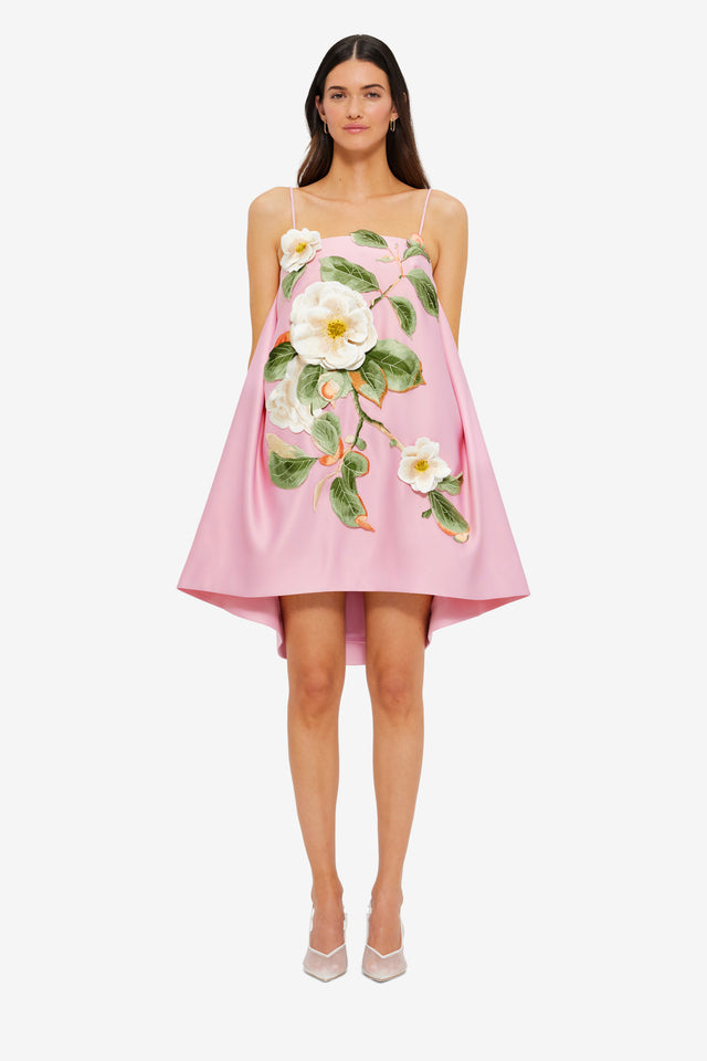 Exclusive LEO LIN Felicia Applique Floral Mini Dress Camelia Print