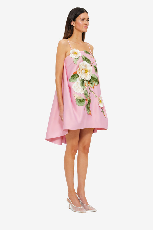 Exclusive LEO LIN Felicia Applique Floral Mini Dress Camelia Print