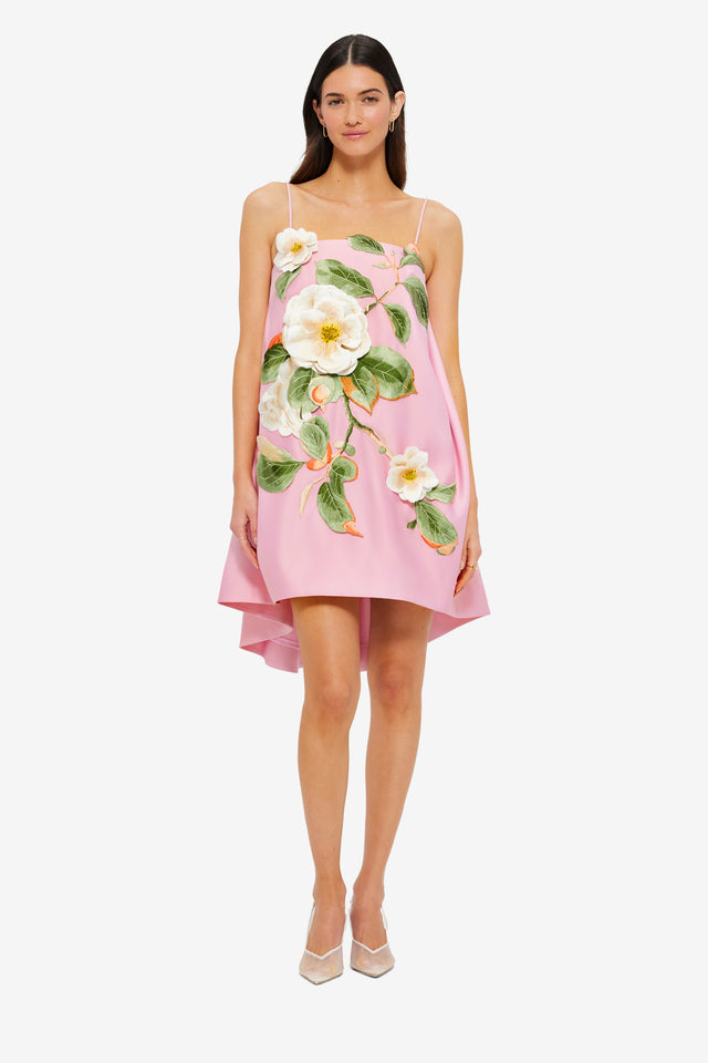 Exclusive LEO LIN Felicia Applique Floral Mini Dress Camelia Print