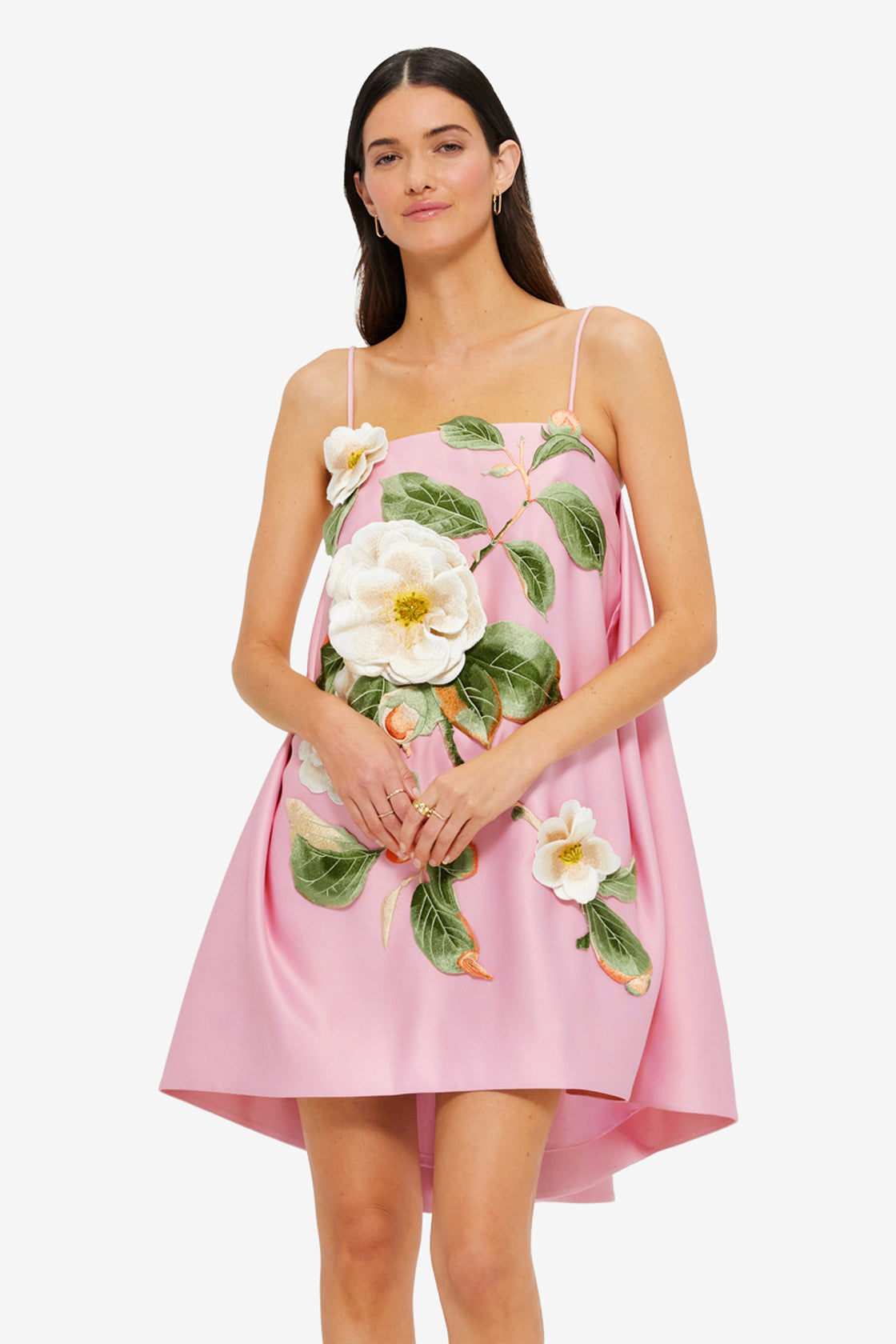 Exclusive LEO LIN Felicia Applique Floral Mini Dress Camelia Print