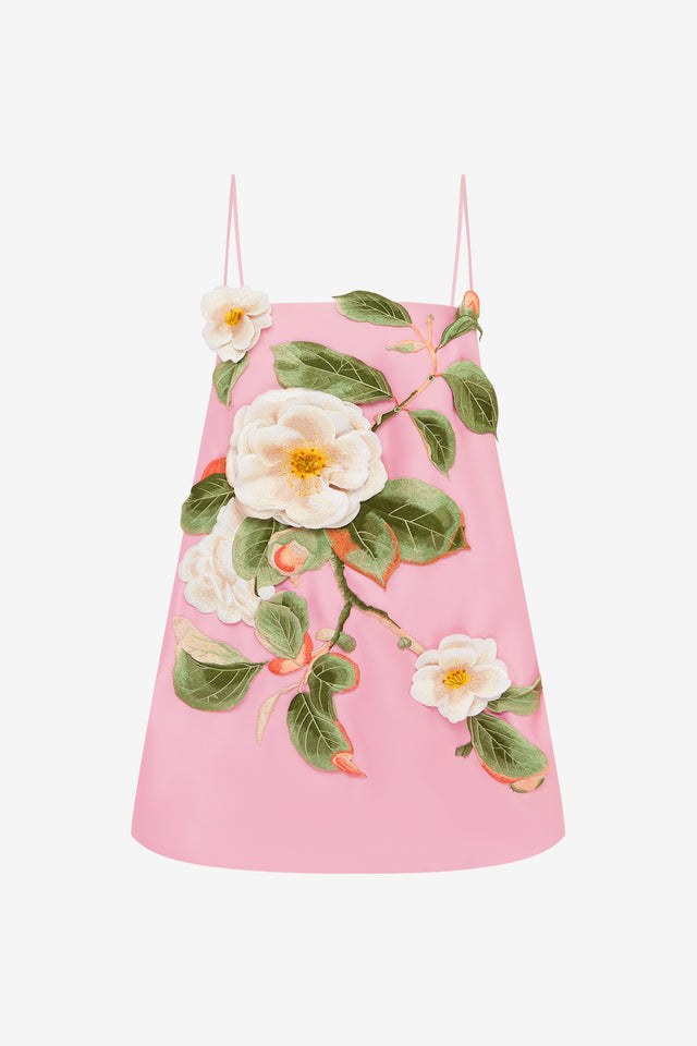 Exclusive LEO LIN Felicia Applique Floral Mini Dress Camelia Print
