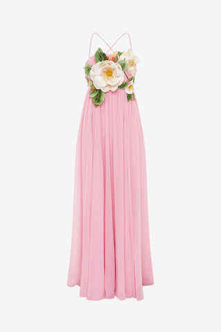 Exclusive LEO LIN Agnes Appliqué Floral Maxi Dress - Camelia Print