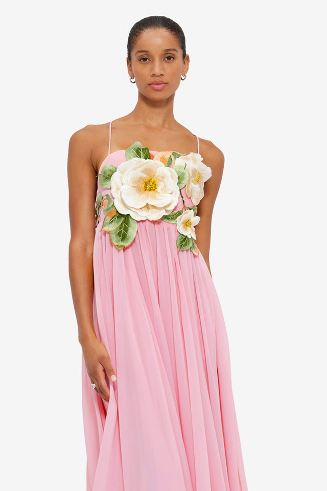 Exclusive LEO LIN Agnes Appliqué Floral Maxi Dress - Camelia Print
