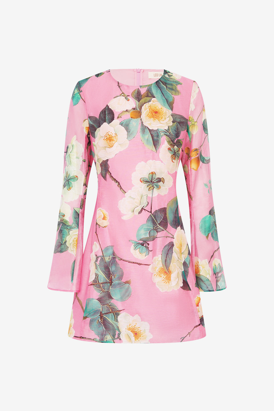 Exclusive LEO LIN Suzanne Bell Sleeve Mini Dress - Camelia Print