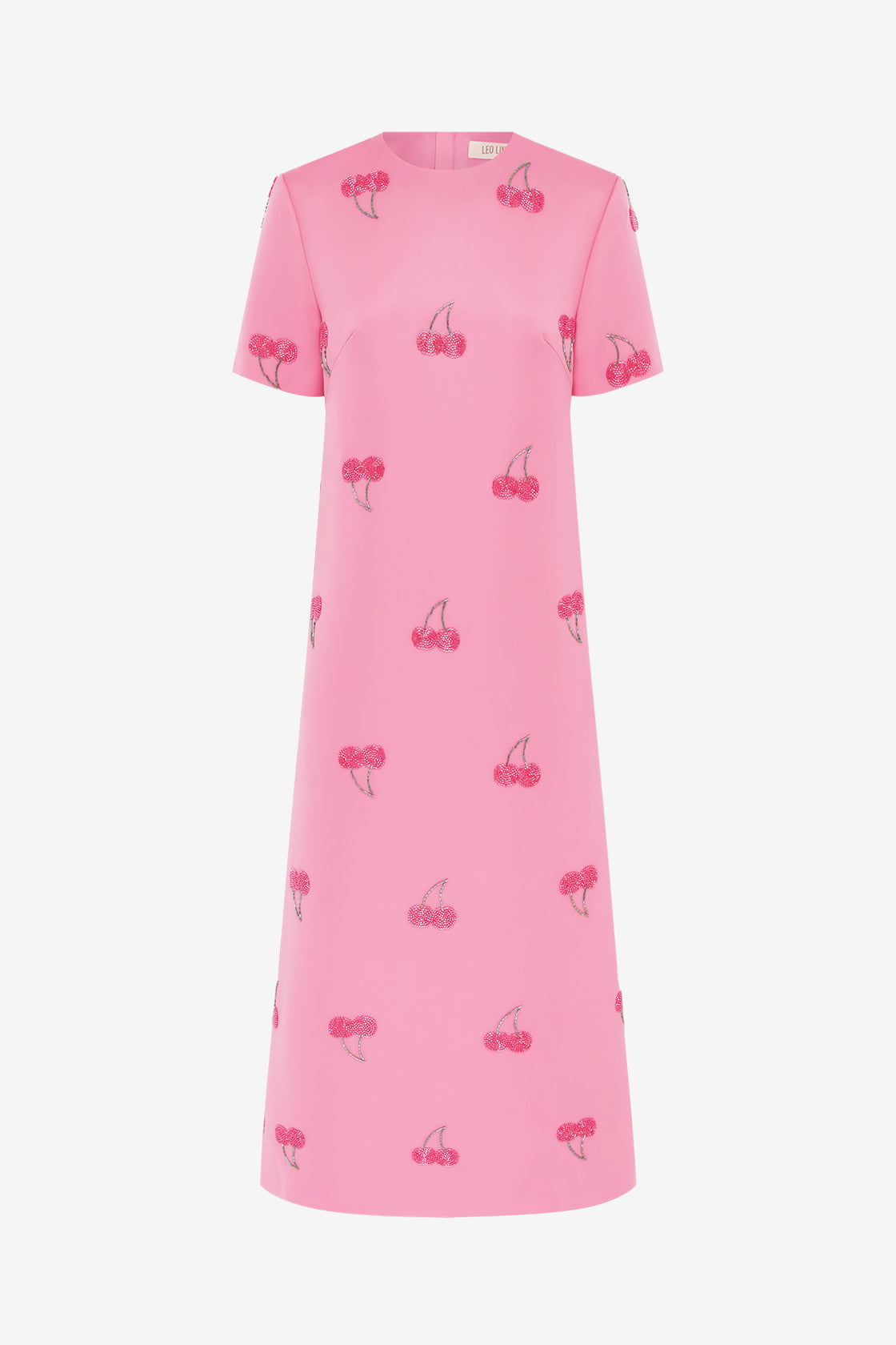 Exclusive LEO LIN Manon Embellished Shirt Midi Dress - Pink Cherry Beading