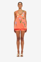 Olivette Shorts - Wild Flower in Coral Shorts