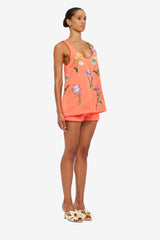Olivette Shorts - Wild Flower in Coral Shorts