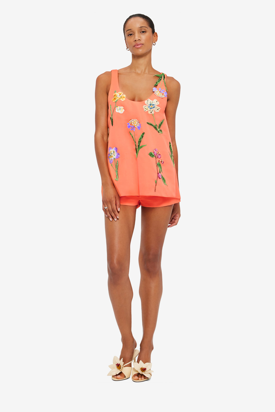 Olivette Shorts - Wild Flower in Coral Shorts