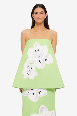 Exclusive LEO LIN Etienne Top - Hibiscus in Matcha