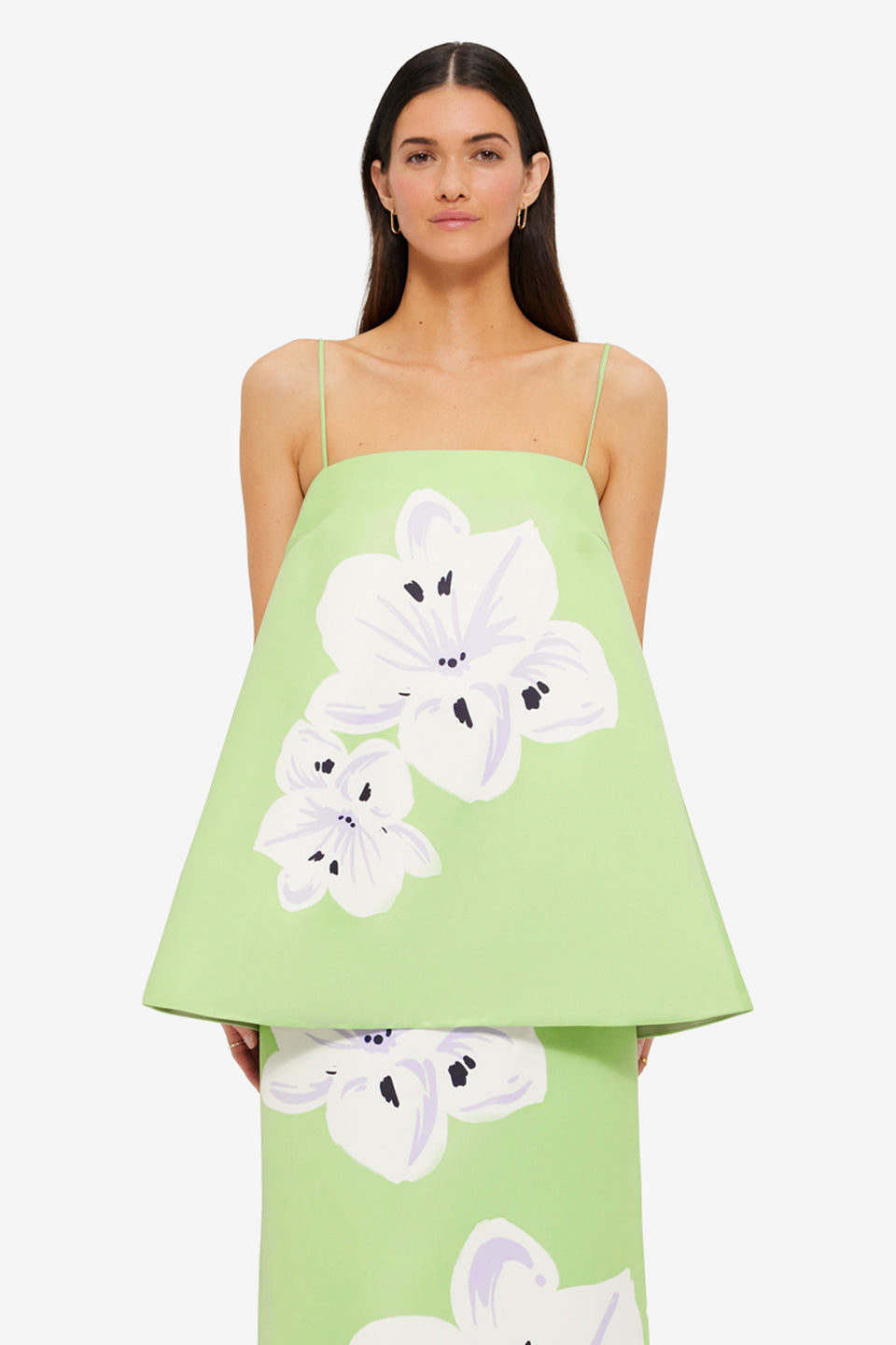 Exclusive LEO LIN Etienne Top - Hibiscus in Matcha
