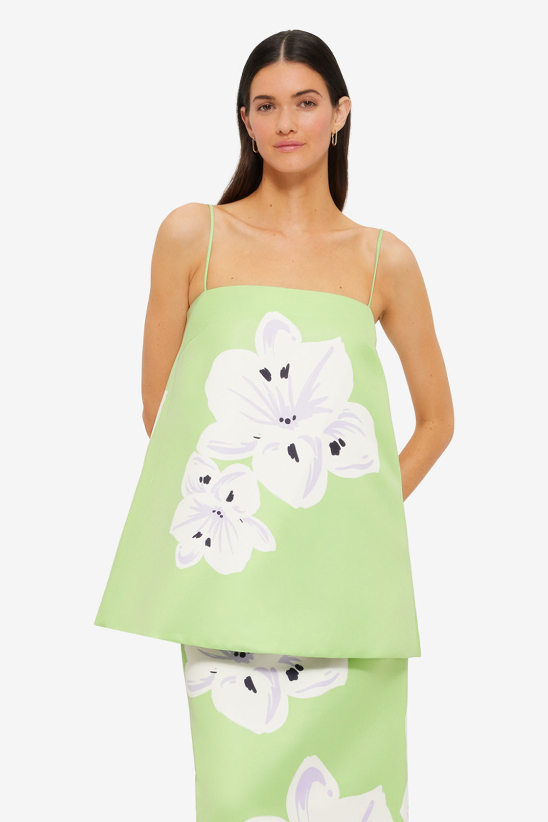 Exclusive LEO LIN Etienne Top - Hibiscus in Matcha