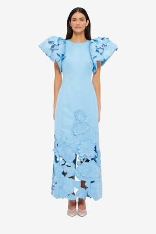 Exclusive LEO LIN Lucinda Appliqué Maxi Dress - Cornflower Blue